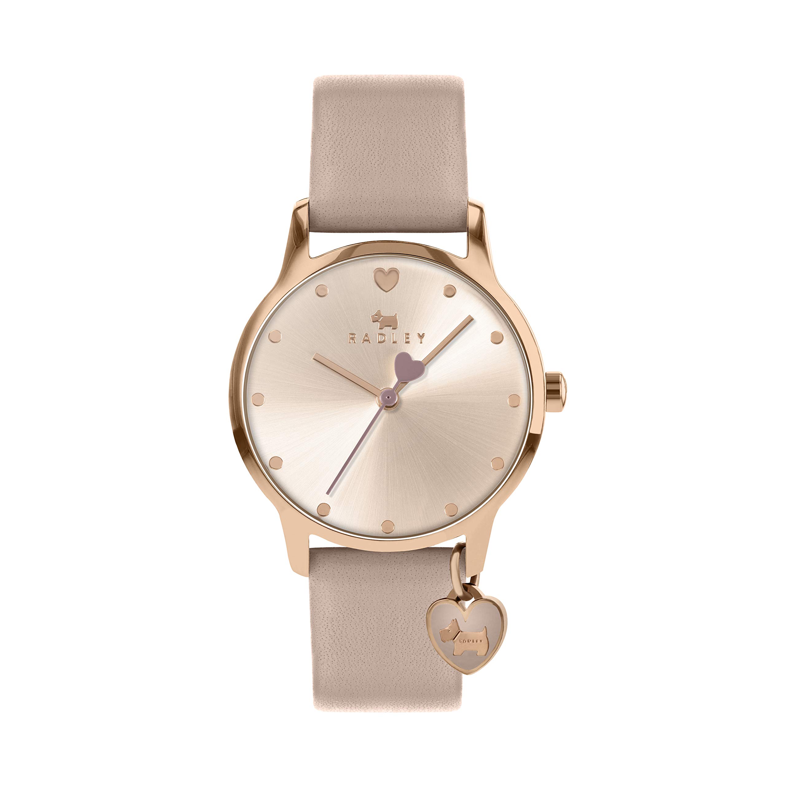 RADLEY Heart Dial Ladies Cobweb Leather Strap Heart Charm Watch RY2916A