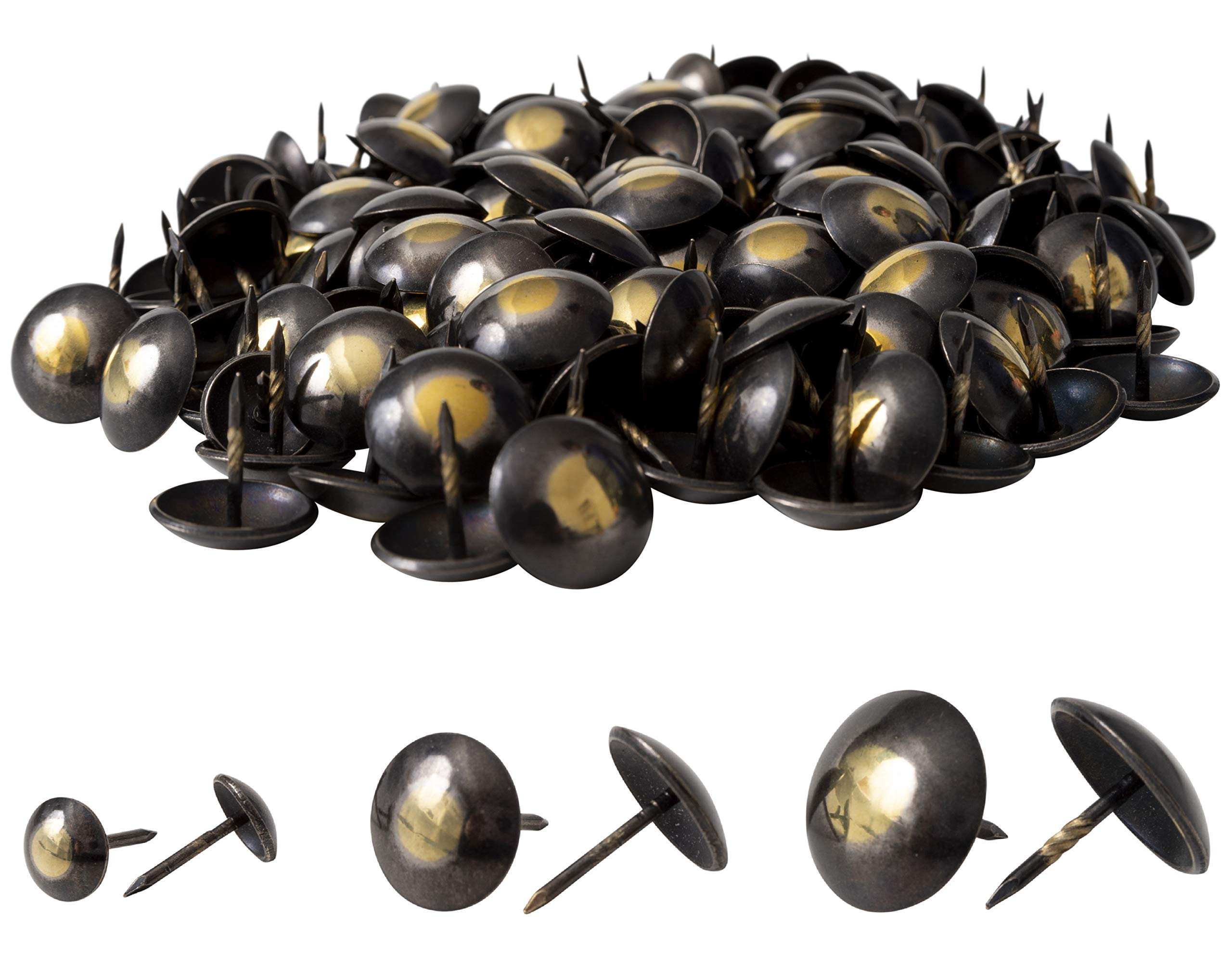 IPEA Upholstery Nails – 200 Pieces – Decorative Studs for Furniture Furniture Clothing – Metal Pins for Armchairs – Bronze and Gold Colour – 20 x 12 mm