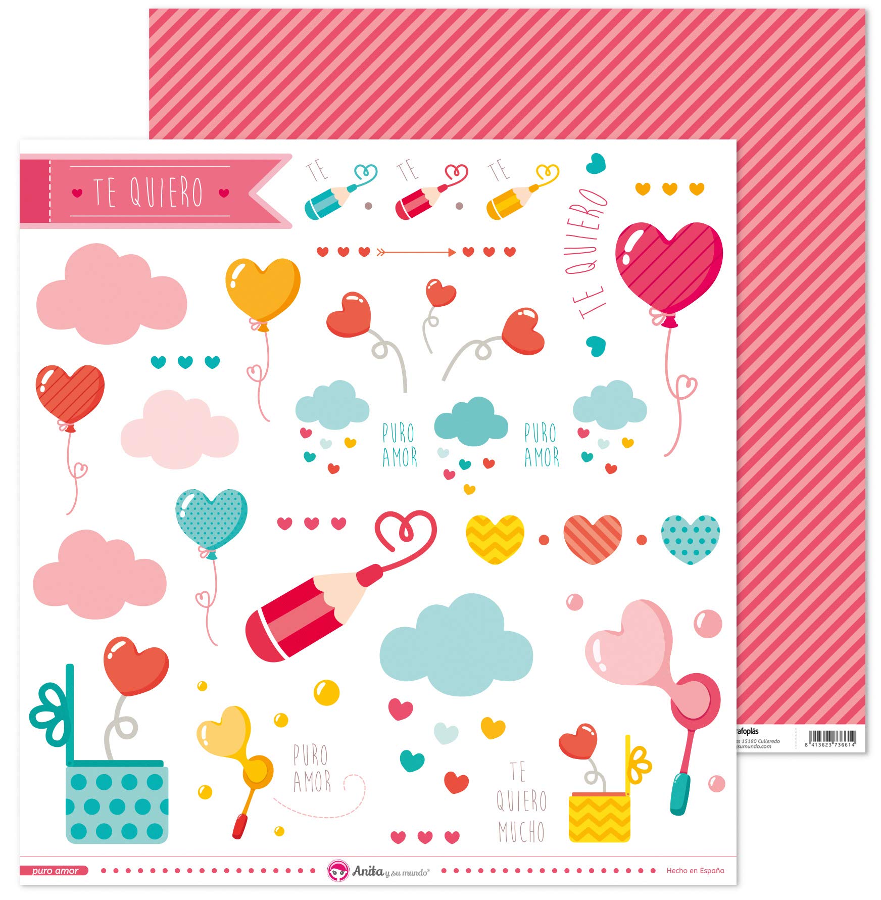Anita and Su Mundo Collection Pure Love Scrapbooking, Paper, Paper Cutters, 12 x 12 Inches