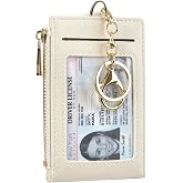 Cynure Women Leather RFID Card Holder Bifold Keychain Wallet