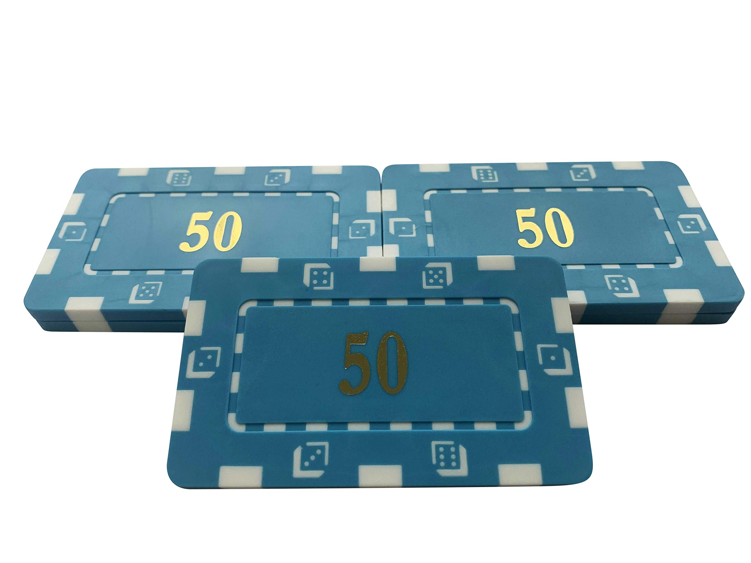 5 x Poker Casino Numbered Plastic Chip Plaques 74 x 44mm 32Grams (50)