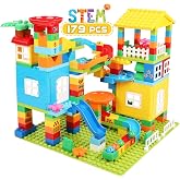 Marble Run Building Blocks with 6 Balls, 179 Pcs Big Castle Building Toy Set Compatible Classic Blocks Maze Track, Marble Runs for Kids 4-8, Stem Learning Toddler Toys Gifts for Boys Girls Kids