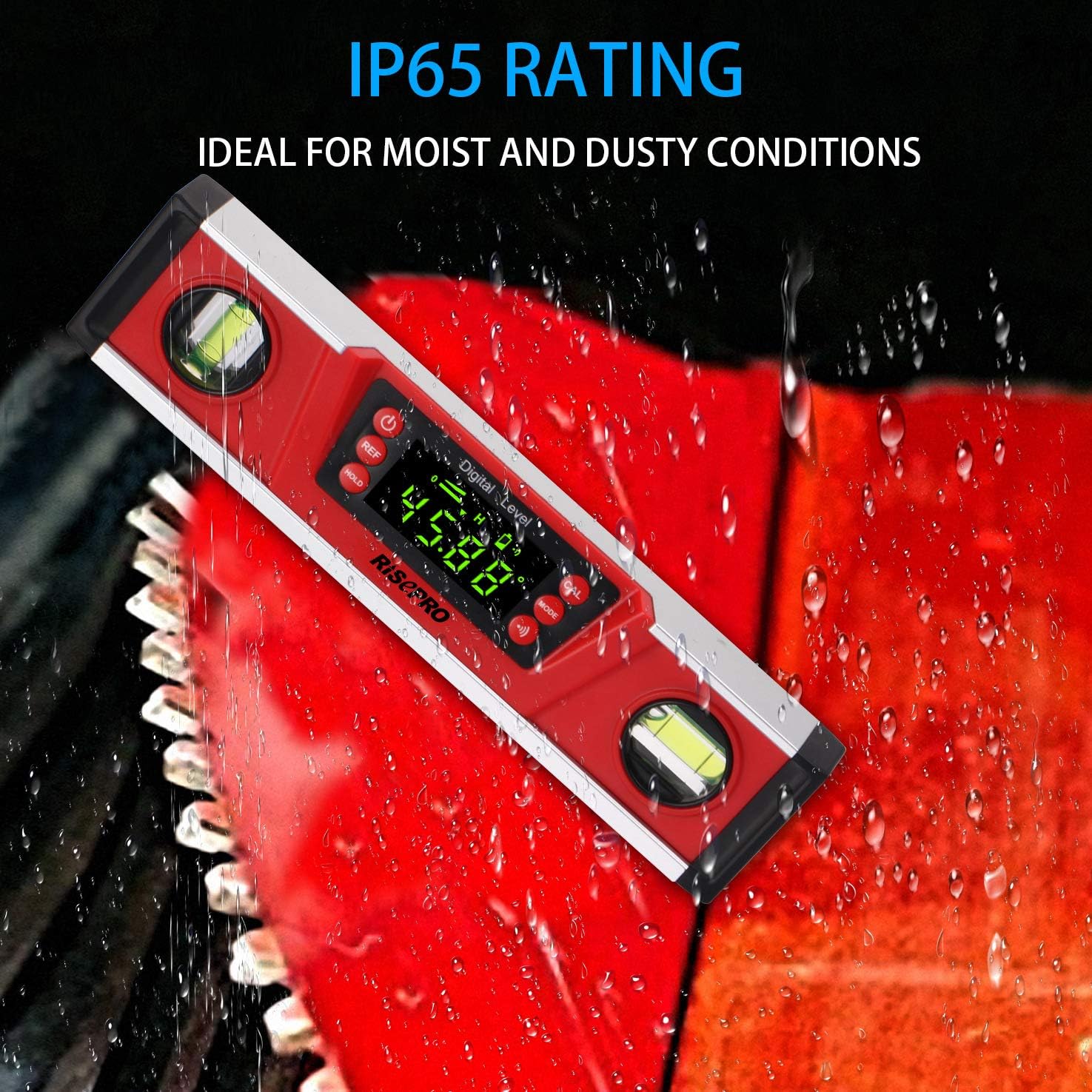 RISEPRO 10 Inches Digital Spirit Level and Protractor VGroove