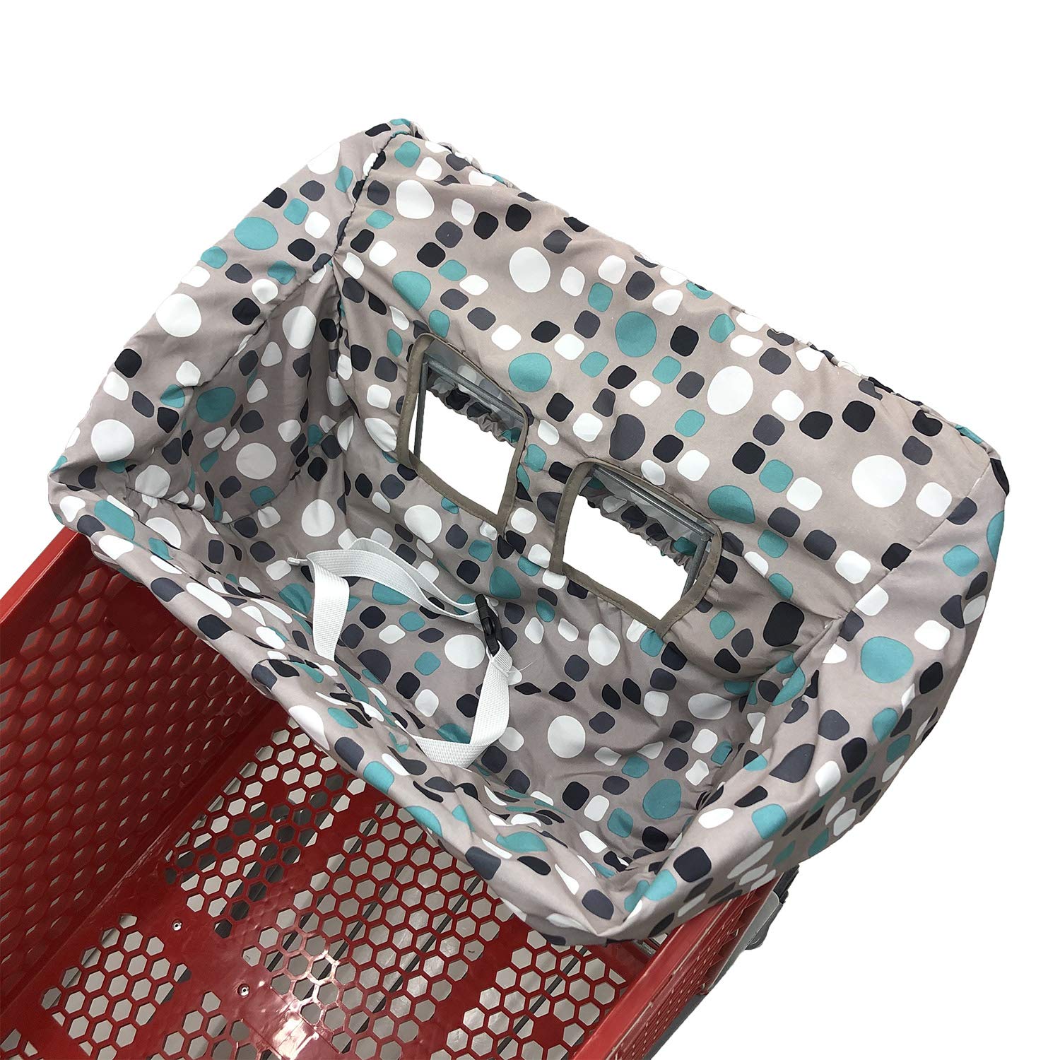 Photo 1 of Portable Shopping Cart Cover, High Chair and Grocery Cart Covers for Babies, Kids, Infants & Toddlers, Attached Carry Bag (Simple Blue Dot)