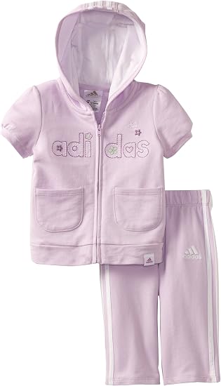 Amazon Co Jp Adidas アディダス ベビー ジャージ上下セット 3m 生後３ヶ月 紫 服 ファッション小物