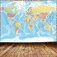 World Map Tapestry Wall Hanging, Map of The World with National Educational Wall Tapestries Room Decor, World Map Poster for Bedroom Living Room Dorm Home Decoration 60 x 40 Inch