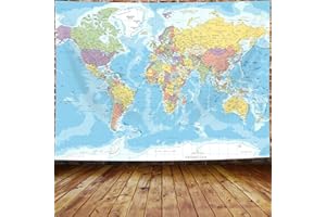 ICTEISOM World Map Tapestry Wall Hanging, Map of The World with National Educational Wall Tapestries Room Decor, World Map Poster for Bedroom Living Room Dorm Home Decoration 60 x 40 Inch