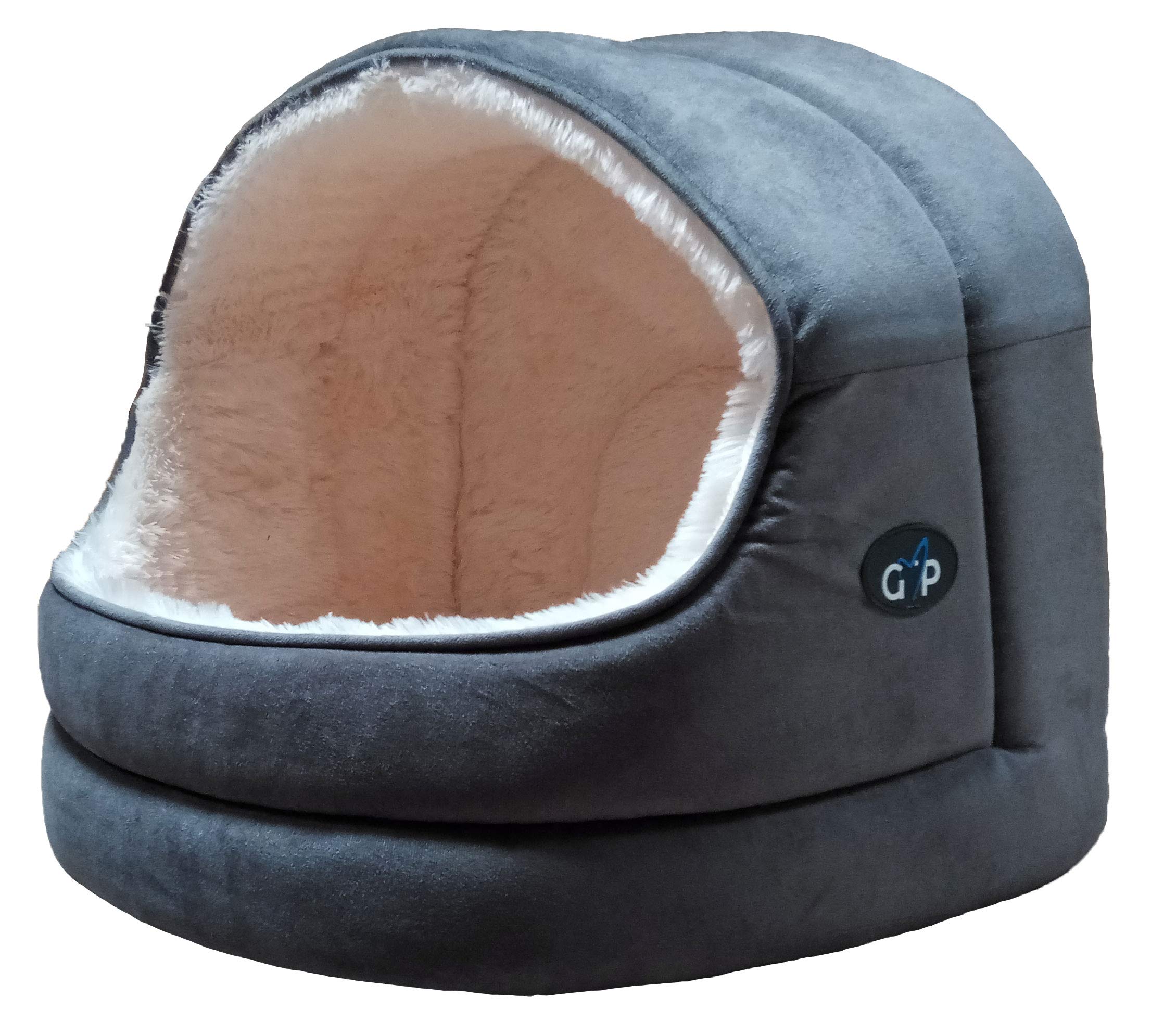 Nordic Hooded Bed with its plush, soft materials, it ensures your furry friend feels - Small Grey