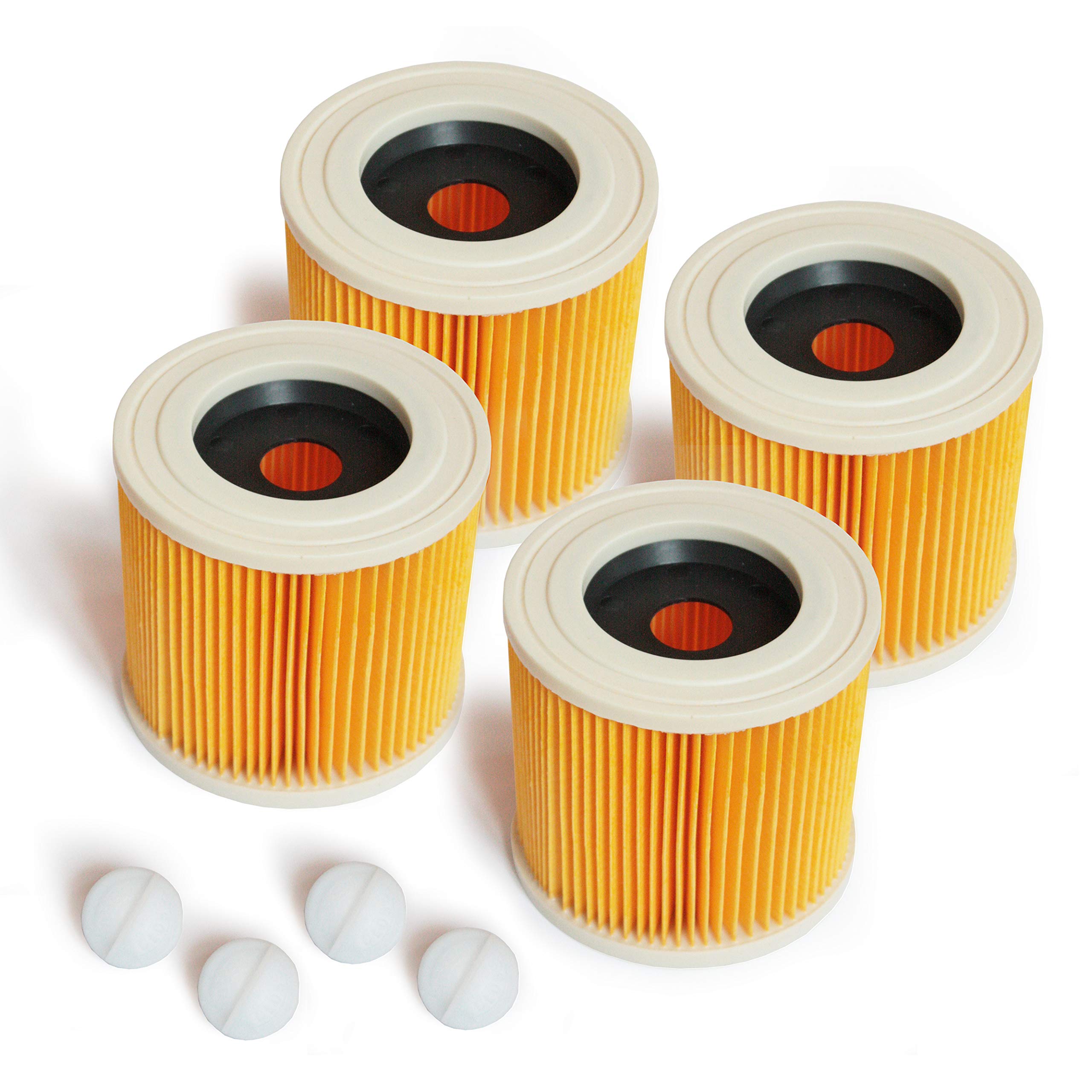 MI:KA:FI 4x Cartridge Filter | for Karcher Wet & Dry Vacuum + Multi-Purpose + Carpet Cleaner | WD2 + WD3 + WD2.200 + WD3.200 + WD3.300 M + WD3.500 P + SE 4001 + SE 4002 | as 6.414-552.0