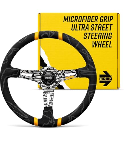 Momo DRF35BK1O Drifting Orange 350 mm Leather Steering Wheel