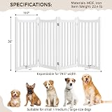 Yaheetech Wooden Dog Gate Indoor 4 Panels 202 cm L 91 cm H White view 3