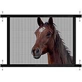 HRYOML Horse Trailer Window Screen with Hook and Loop, Horse Trailer Accessories to Protect the Horse's Eyes and Ears from Bugs and Debris and Enhances Air Circulation