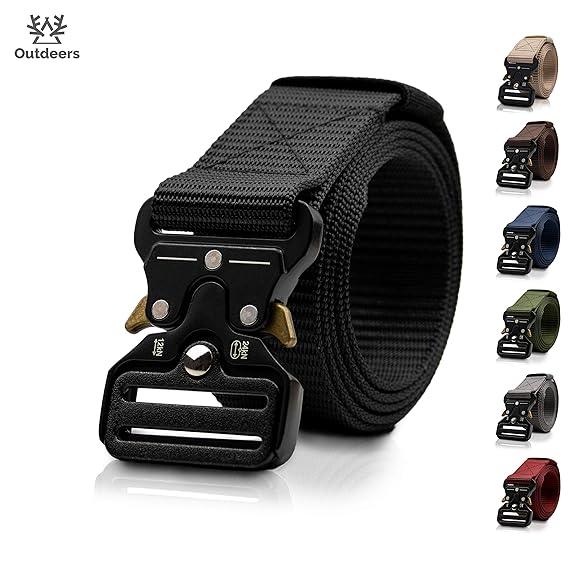 Outdeers taktischer Gürtel aus reißfestem Polymer in 5 Farben mit Quick Release Schnellverschluss | Universal einsetzbar - He