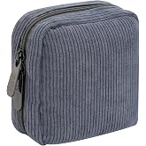 JINSI Small Travel Makeup Bag Purse for Women, Cute Stripe Pouch, | Mini Toiletry Cosmetics Organizer Bag, Make Up Pouch with Slip-in Pocket for Girls, for Daily Travel Outdoor