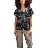 Lucky Brand Womens Women's Easy Printed Yoke Tee
