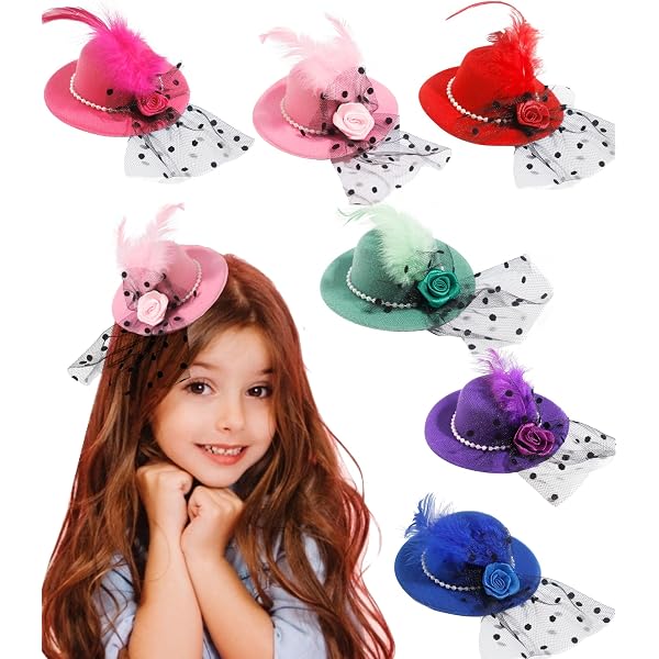 2617 18 Pieces Mini Hat Hair Clips Tea Party Hats For Girls Tiny Clip 71TlhmifJaL._AC_UY1000_.jpg main image 2