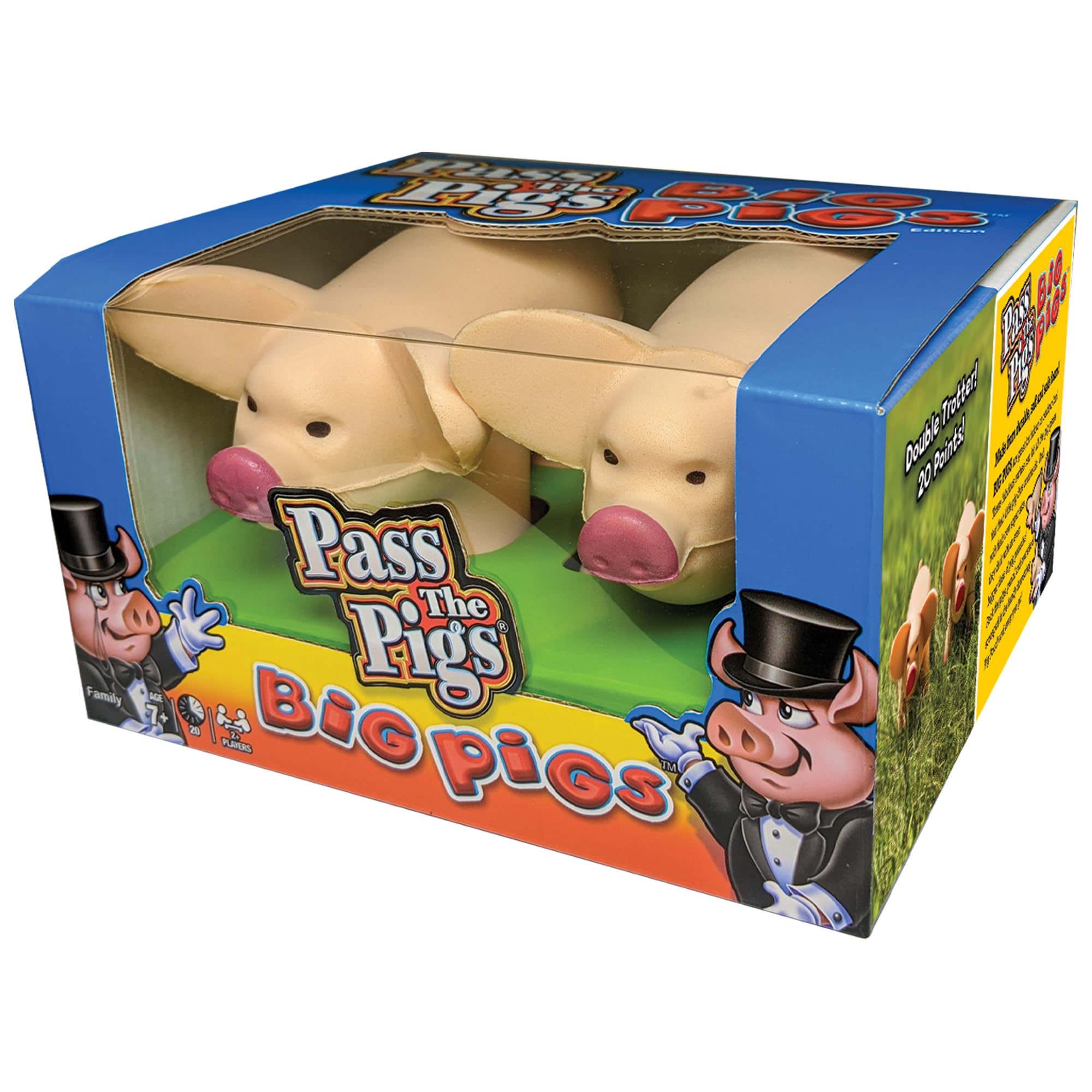 Pass The Pigs Big Pigs by Winning Moves Games USA, Hysterical Pig-Dice Rolling Game with Oversized Foam Pigs for 2+ Players, Ages 8 +