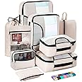 Veken 8 Set Packing Cubes for Suitcases, Luggage Organizer Bags Set for Carry on, Travel Gifts for Mom, Travel Essentials for