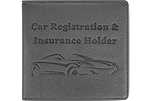 New Fashion Kingdom Car Registration and Insurance Holder, Premium PU Leather Vehicle Glove Box Car Organizer Men Women Wallet Accessories Case for ID, Driver's License - Grey