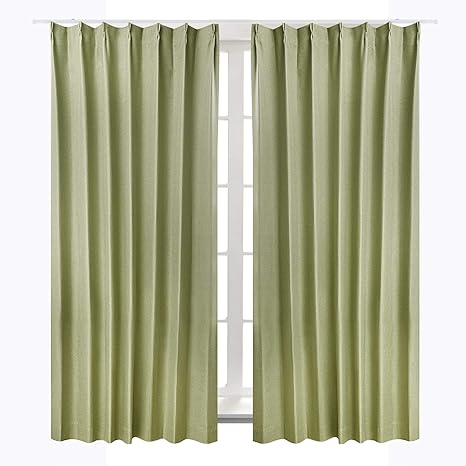 Amazon Bedsure カーテン 遮光カーテン 幅100cm 丈135cm グリーン 形態安定加工済み 遮光率100 2枚組 断熱 保温 省エネ おしゃれ 昼夜目隠し 素材感のある生地 リビングルーム カーテン オンライン通販