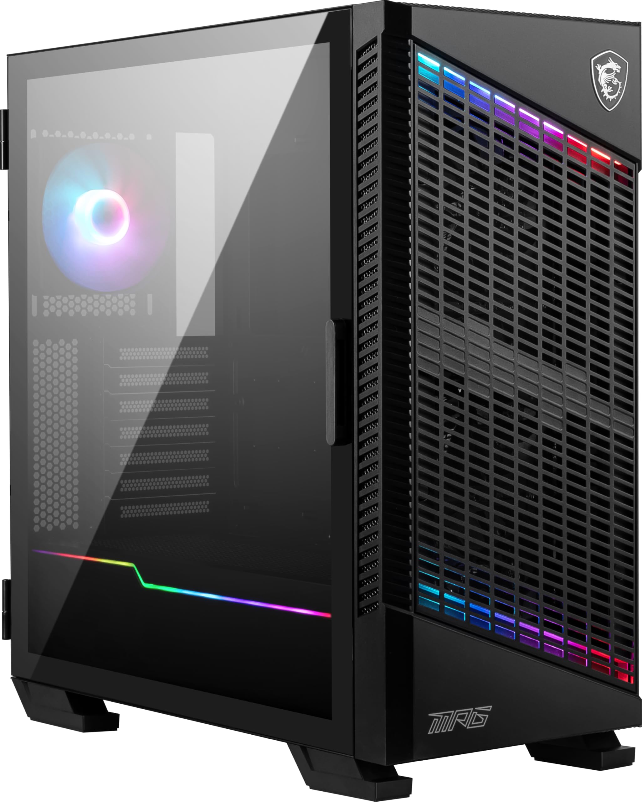 Msi Mpg Velox 100P Airflow Boîtier Pour Ordinateur Gaming, Noir, 4 Ventilateurs Argb 120 Mm, Usb Type-C, Panneau En Verre Trempé, Mystic Light Center, E-Atx, Atx, Matx, Mini-Itx