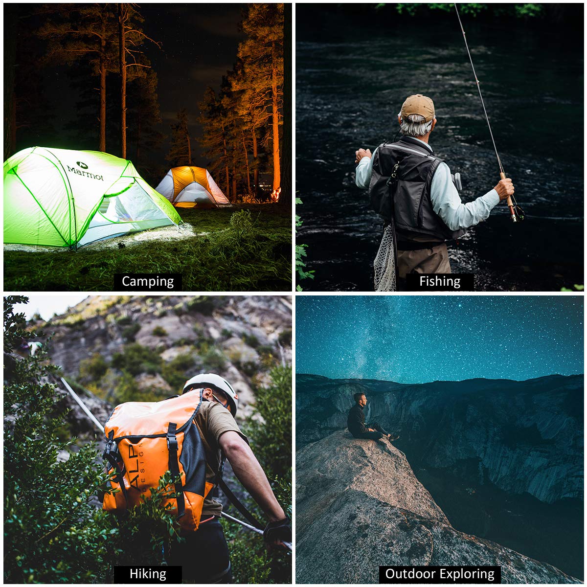 Ultra Bright Headlamp LED Headlight - Professional Flashlight with 4 Modes 90º Moving Zoomable USB Rechargeable Batteries Waterproof Headband,Best for Camping Running Hiking Hunting