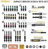Hi-Spec 44pc Impact Drill Driver Bit Set 1/4 Hex S2 Tips & Nut Drivers view 2