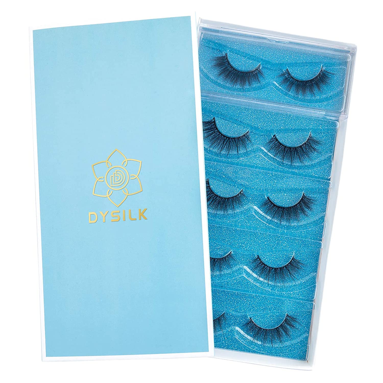 DYSILK Wispy Fluffy False Eyelashes 5 Pairs – 6D Faux Mink Lashes Natural Look Strip Lashes Soft Reusable Up to 15 Wears Lightweight Lash Pack | Fluffy-15.2mm