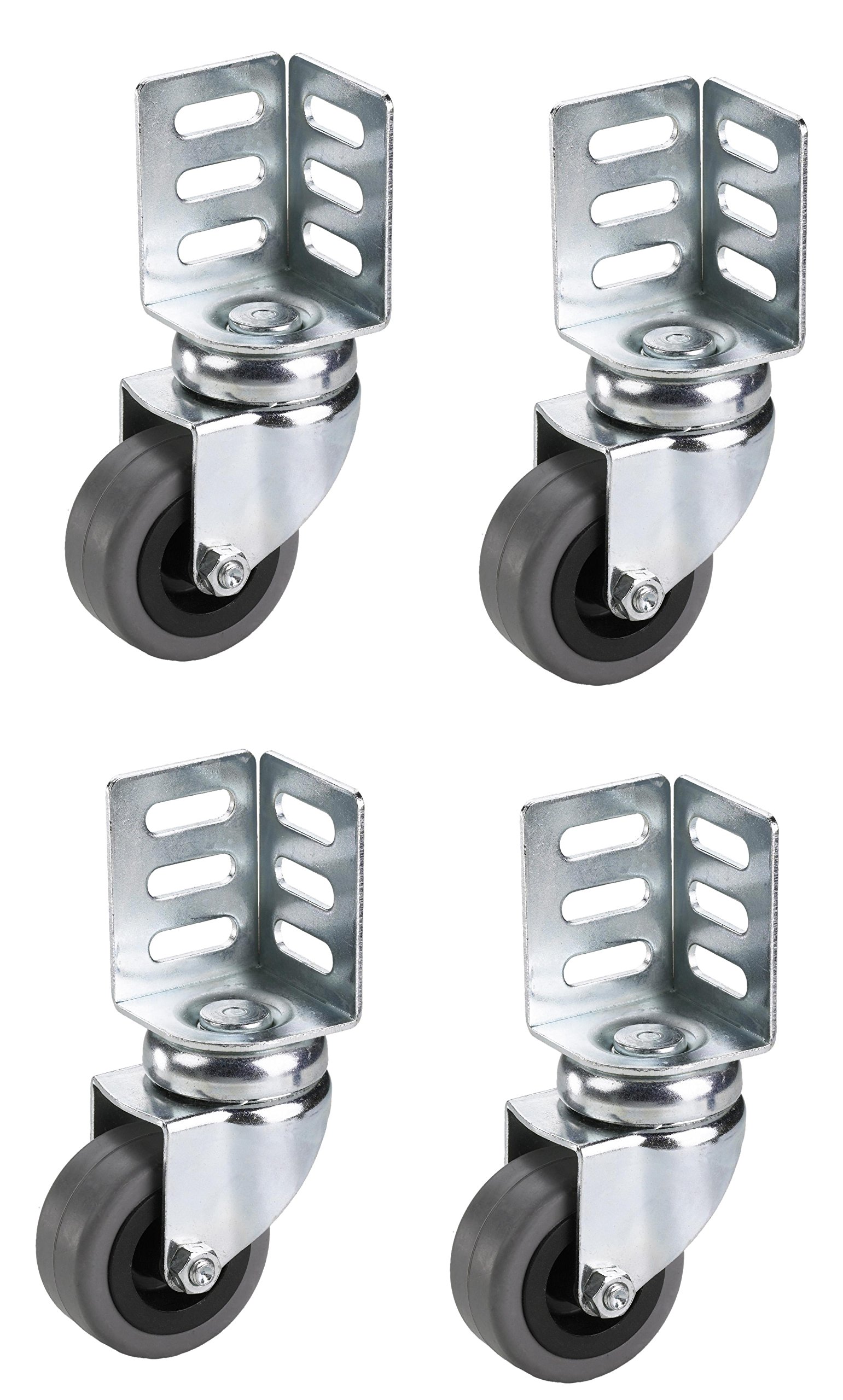 Dörner + Helmer Equipment Swivel Castor 50 x 21 mm with Angled Plate Set of 4,Silver/Grey