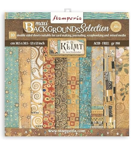 Stamperia Decorative Chips Board 5.5x5.5 - Klimt Quotes For Crafting