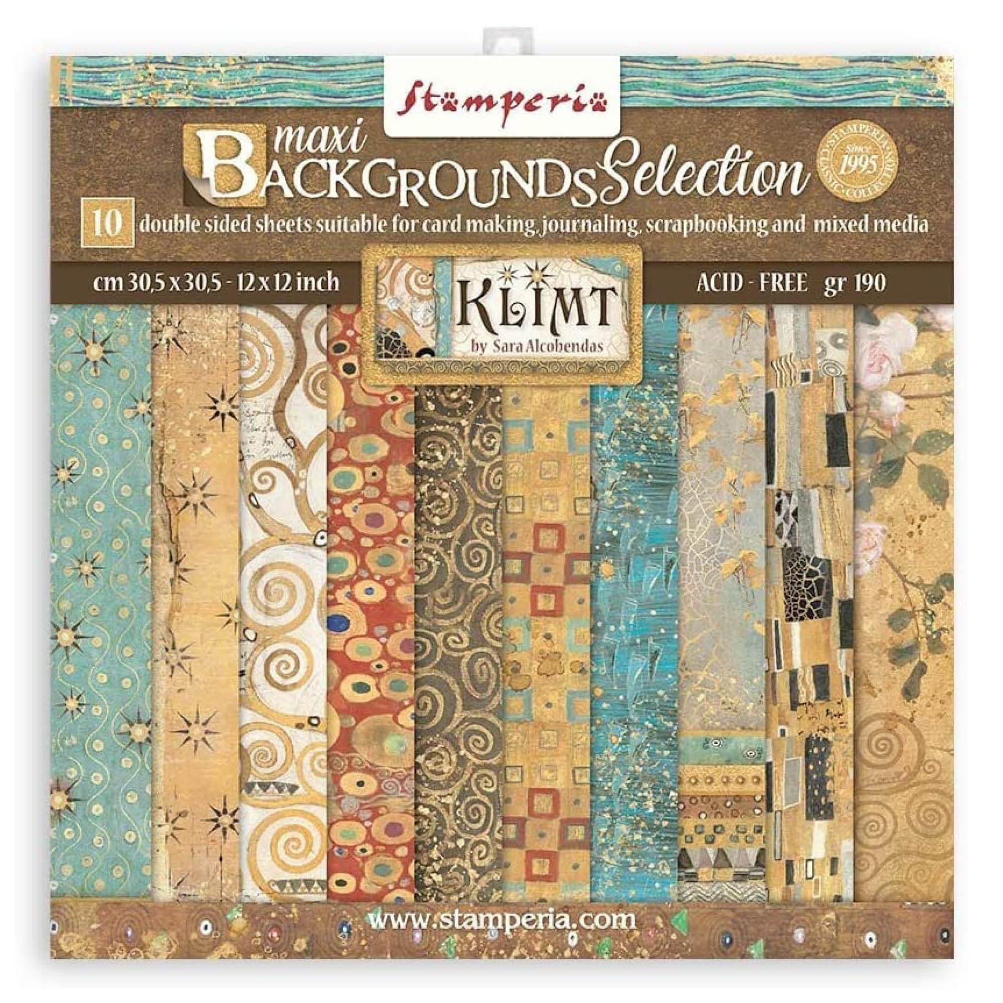 Stamperia International Scrapbooking Pad-Maxi Background Selection-Klimt, Various, 30.5x30.5 cm,SBBL101