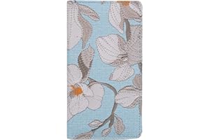 Sanlykate Checkbook Cover for Duplicate Checks for Women, RFID Blocking PU Leather Standard Register Check Book Case for Personal Top & Side Tear Checks with Pen Holder & Divider, Print Flower Blue