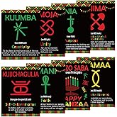 Resholder 8 Pcs Kwanzaa Decorations 19.7 x 13.8 Inch Kwanzaa Principles Posters 7 Principles African American Classroom Bulletin Board Wall Decor for African Heritage Classroom Office Party Supplies