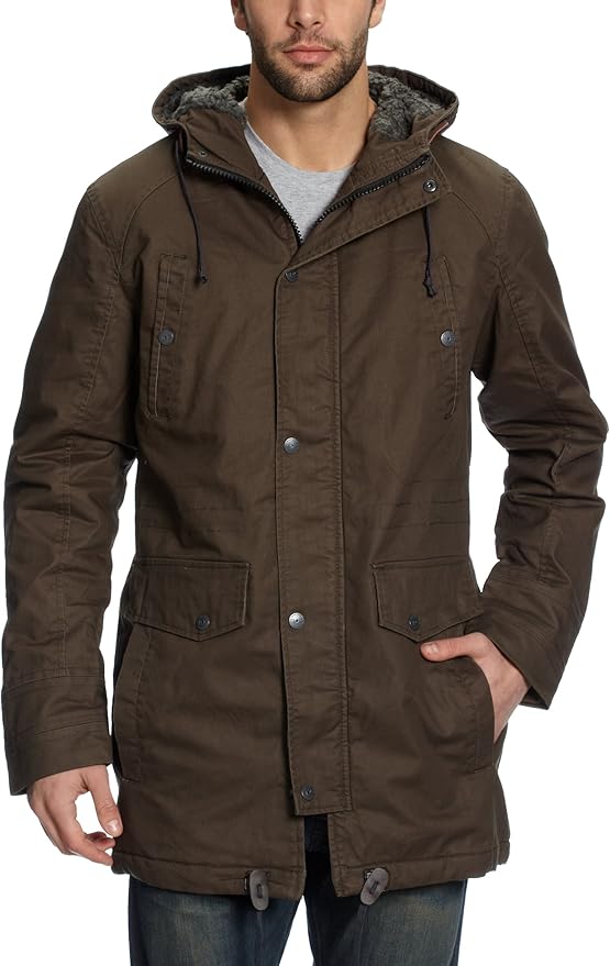 JACK JONES &12049974 / View Men's Parka Jacket Green 56 Amazon.co
