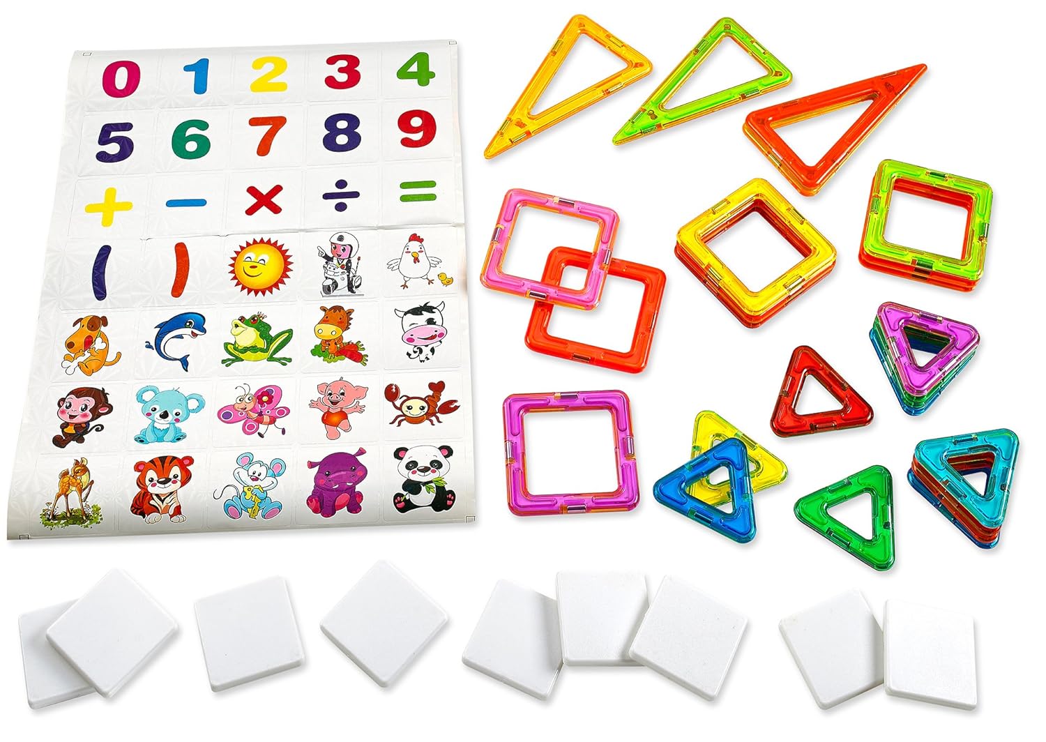 Clear Colors Magnetic Tiles Deluxe Building Set - 45+1 Pcs 4 Clear Colors Magnetic Tiles Deluxe Building Set - 45+1 Pcs