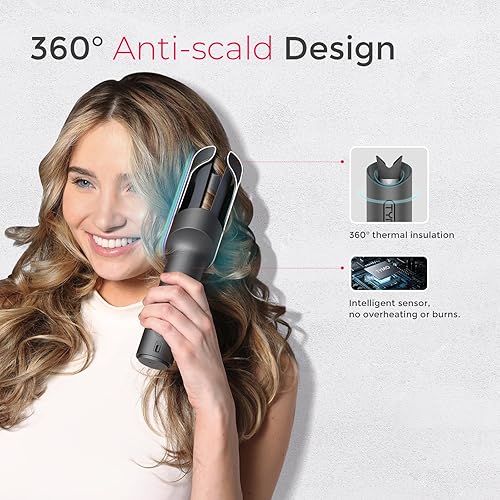 Cordless Automatic Curling Iron TYMO CURLGO Rotating Hair Curler