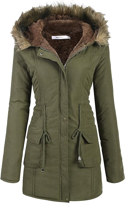 army green jacket with fur hood
