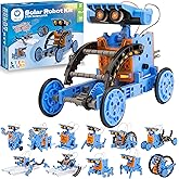 Sillbird Solar Building Robot Kit STEM Gift for Boys Aged 8-13, DIY Science Educational Toys for Kids Teens Birthday, 12-in-1 Solar or Battery Powered Robotic Set with 197 Pieces
