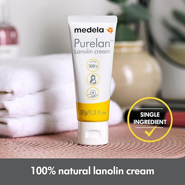 MEDELA PURELAN LANOLIN NIPPLE CREAM, FAST RELIEF FOR SORE NIPPLES & DRY SKIN DURING BREASTFEEDING, SAFE FOR BREASTFEEDING BABY, NATURAL, HYPOALLERGENIC, FRAGRANCE-FREE, 37G