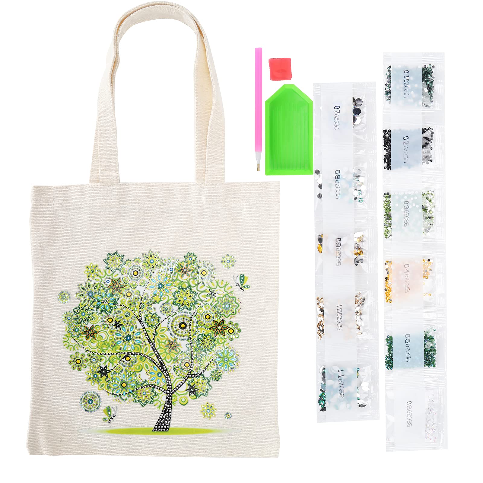 DIY 5D Diamond Painting Bag Canvas Shopping Bag Foldable Grocery Tote Home Organizer Gift Art Craft(BB001)