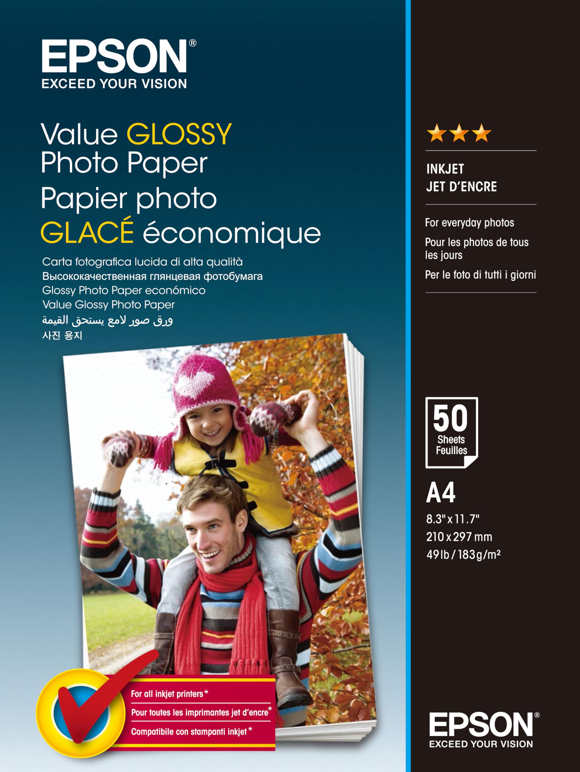 Epson Value | Glossy Photo Paper A4 | 50 Sheet | 183gsm - C13S400036