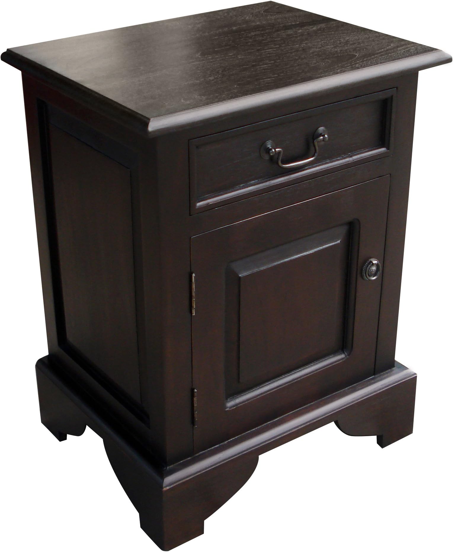 NES Furniture Nes Fine Handcrafted Furniture Solid Mahogany Wood Layla End Table - 24", Dark Brown