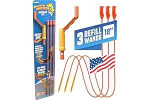 FlexiSnake Drain Weasel Sink Snake Hair Clog Remover Tool Kit, Sink, Pipe, Bathroom, Bathtub Drain Cleaner, 18-inch Long, Flexible, Made in The USA, 3 Pack Wand Refills and Removable Handle