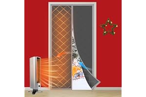 NABOWAN Magnetic Thermal Insulated Door Curtain for Winter - Fits Door Size 38" x 82", Keeps The Heat Inside The Area, Thicken Oxford Fabric & Multi-Layer Cotton, Screen Door Insulation Blanket Cover