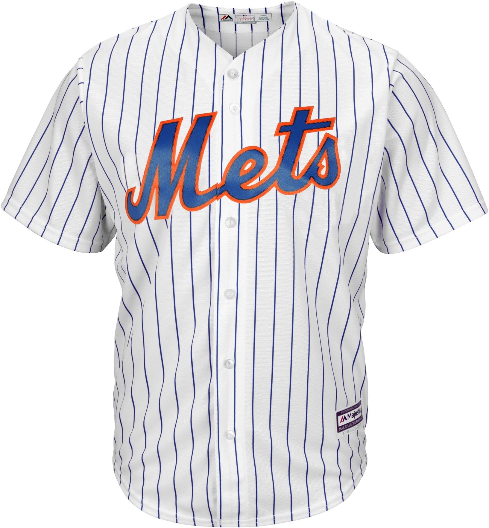 New York Mets Home White Pinstripe Cool Base Jersey (Big Size)