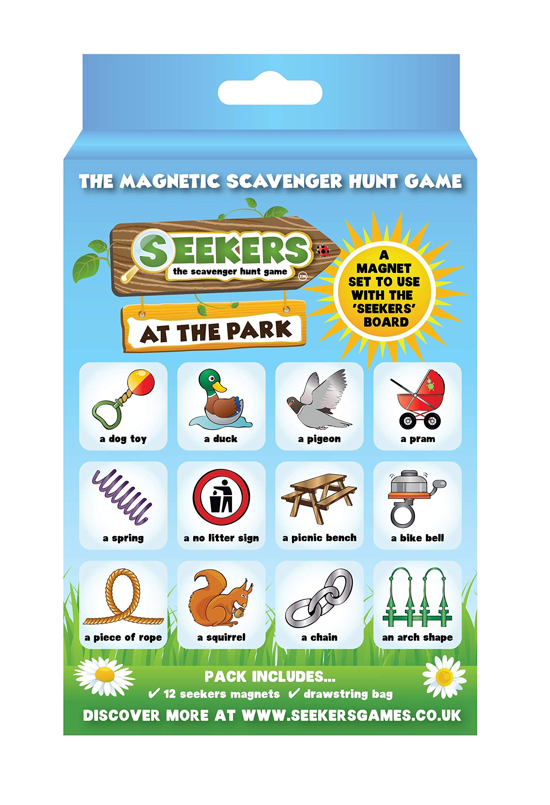 SEEKERS Scavenger Hunt Game Add-On Pack - At The Park. Fun For Children All Ages. Outdoor Nature Treasure Hunt. Ideal For Sensory Play & Travel. Outdoor Games for Kids. Magnetic Board Sold Separately.