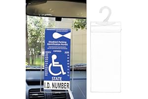 2pcs Handicap Placard Holder Clear Durable Hanging Sleeve for Parking Permit Display On Vehicle Mirror