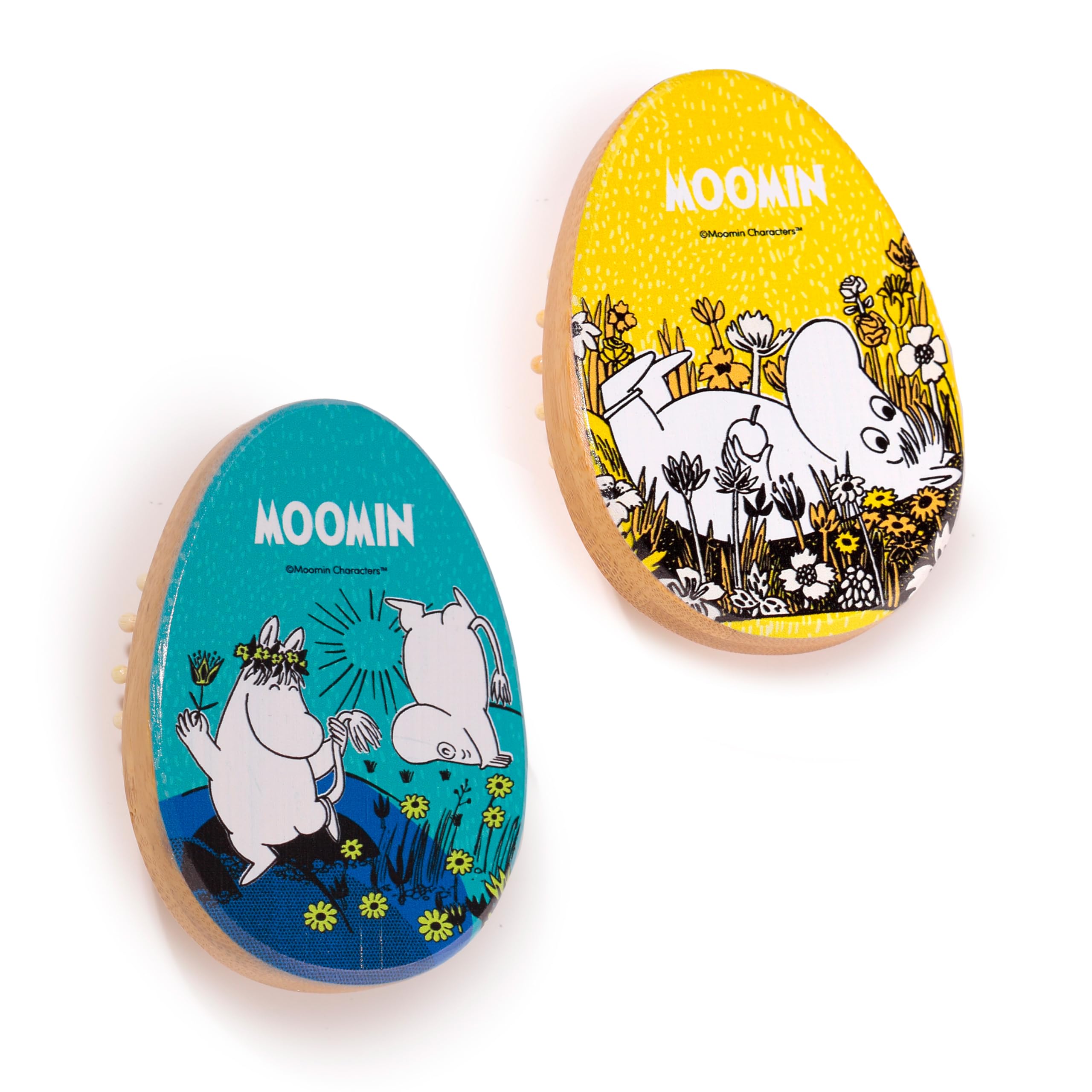 Puckator Moomin Shaped Bamboo Hair Brush - Hair Care Beauty Hairbrush - Detangler Edge Brush For Kids Ladies Wavy Thick Hair Styling Products Haircare - Hedgehog Brush