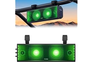 Ehaho 17 Inch UTV Sound Bar,ATV SoundBar Bluetooth with RGB Lighting,Amplified Powersports SXS Sound Bar,Waterproof Golf Cart
