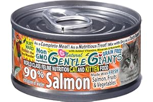 Gentle Giants 'Quality of Life' 90% Salmon - Canned Cat and Kitten Food, Natural, Non GMO Ingredients, 3 oz. (case of 24 cans